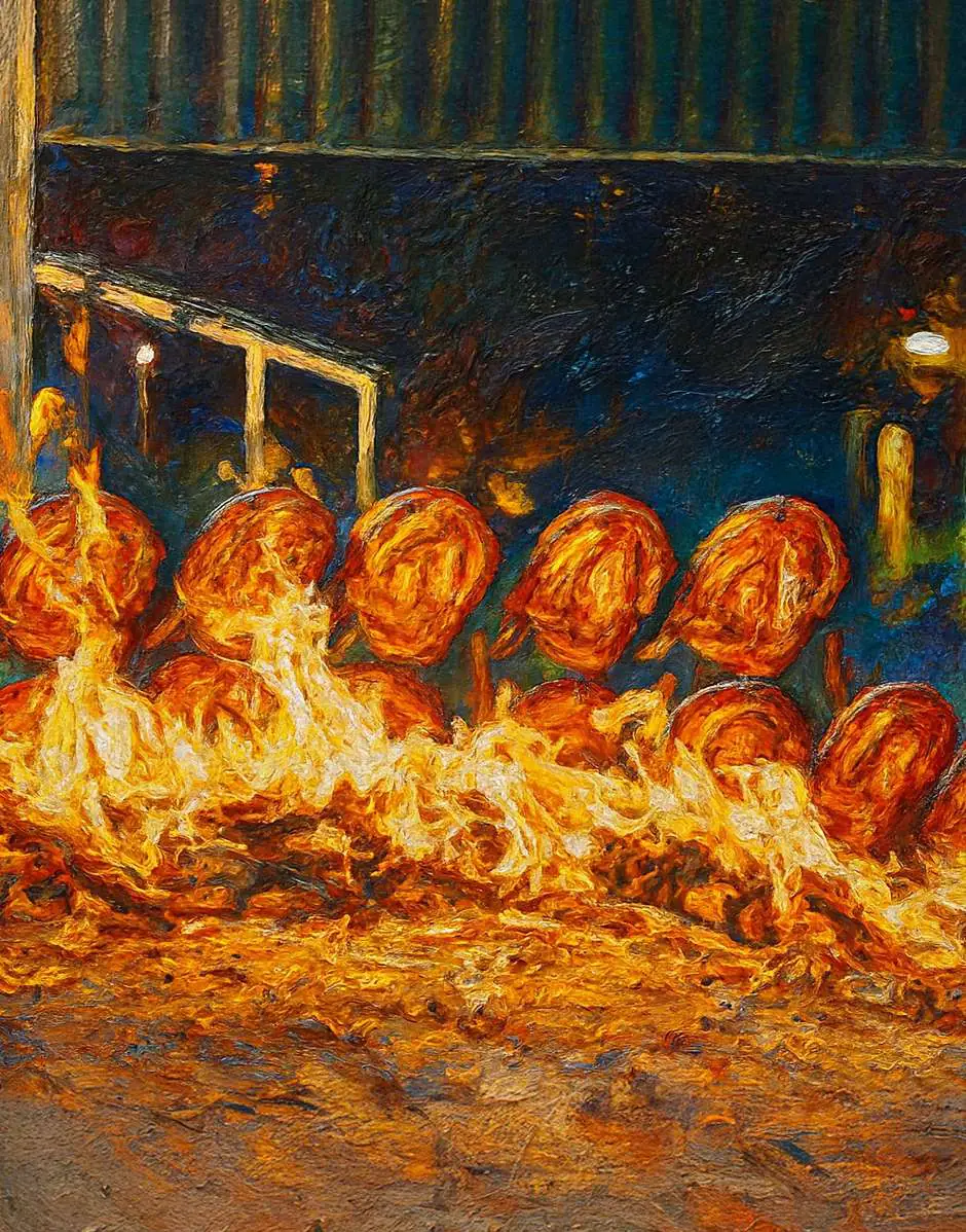 Masgouf on fire